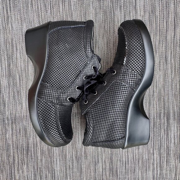 Alegria Elsa Ankle Boots US 10 Euro Sz 40 Black Leather Houndstooth Mini ELS-773 - Picture 6 of 10